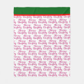 Christmas Typography  フリースブランケット (正面)