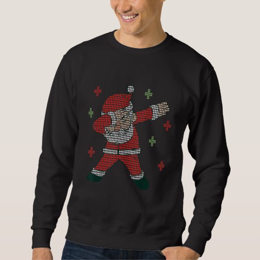 Christmas Ugly Sweater Cute Xmas Dab Dabbing Santa スウェットシャツ (正面)