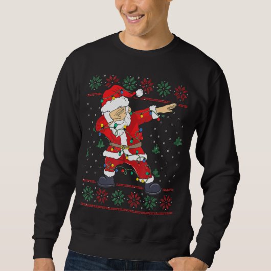 Christmas Ugly Sweater Dabbing Santa Claus With Xm スウェットシャツ (正面)
