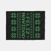 Christmas Ugly Sweater Feliz Navidad Xel Pattern S フリースブランケット (正面(横))