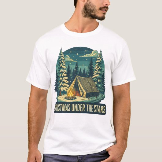 Christmas Under the Stars Camping Scene Tシャツ (正面)