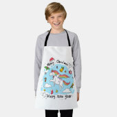 Christmas Unicorn エプロン (着用した状態)