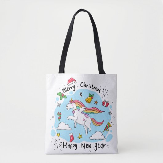Christmas Unicorn トートバッグ (正面)