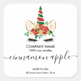 Christmas Unicorn Candleラベル製品ラベル スクエアシール