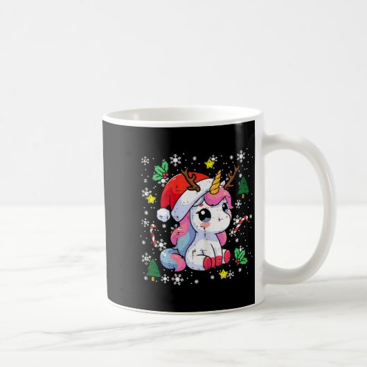 Christmas Unicorn Cute Magical Xmas Toddler Girls  コーヒーマグカップ (右)