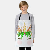 Christmas Unicorn Face エプロン (着用した状態)