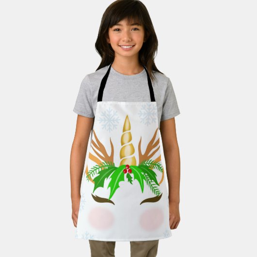 Christmas Unicorn Face エプロン (インサイチュ)