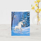 Christmas Unicorn fantasy fun christmas card カード (黄色い花)