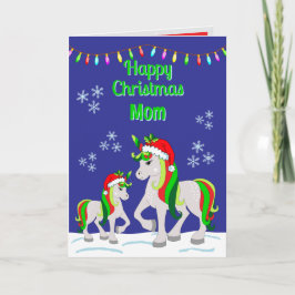 Christmas Unicorn Folded Greeting Card カード