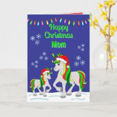 Christmas Unicorn Folded Greeting Card カード (黄色い花)