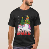 Christmas Unicorn Nope Tree Unicorn Xmas Tシャツ (正面)