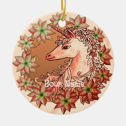 Christmas Unicorn ornament セラミックオーナメント (正面)