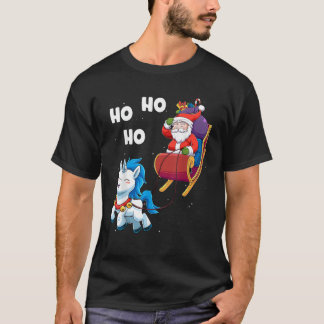 Christmas Unicorn Shirt Magical Xmas Santa Claus S Tシャツ
