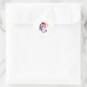 Christmas Unicorn T-Shirt (3) ラウンドシール (バッグ)