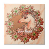 Christmas Unicorn tile タイル (正面)