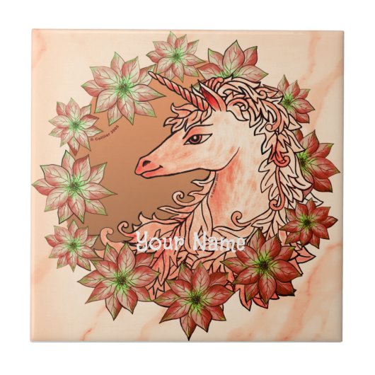 Christmas Unicorn tile タイル (正面)