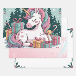 Christmas Unicorn Wrapping Paper ラッピングペーパーシート
