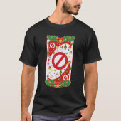 Christmas Uno Cards Xmas Tree Santa Wreath Snowfla Tシャツ (正面)