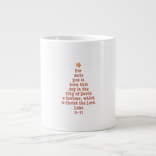 Christmas Verse Mug Luke 2:11 ジャンボコーヒーマグカップ (正面)