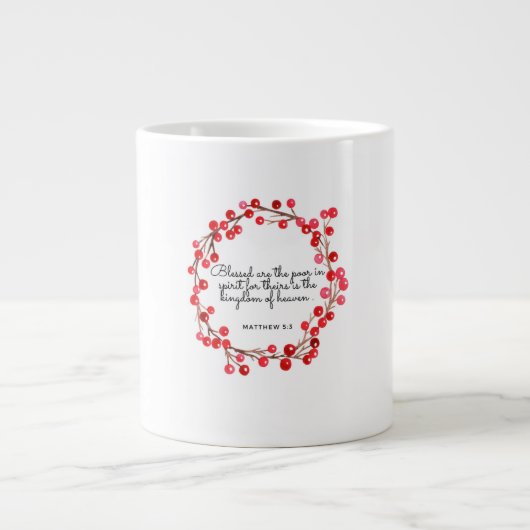 Christmas Verse Mug Matthew 5:3 ジャンボコーヒーマグカップ (正面)