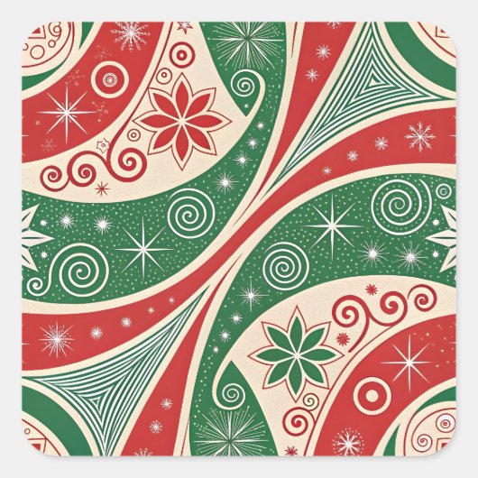 Christmas Vibes スクエアシール (正面)