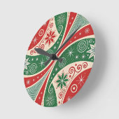 Christmas Vibes ラウンド壁時計 (傾斜)