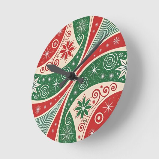 Christmas Vibes ラウンド壁時計 (傾斜)