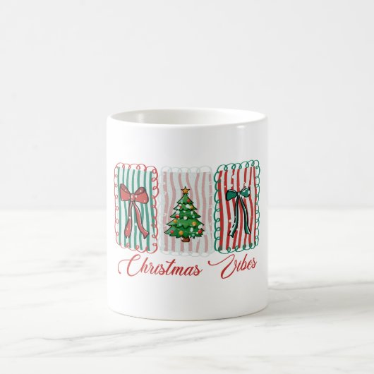 Christmas Vibes Festive Holiday Design コーヒーマグカップ (中央)
