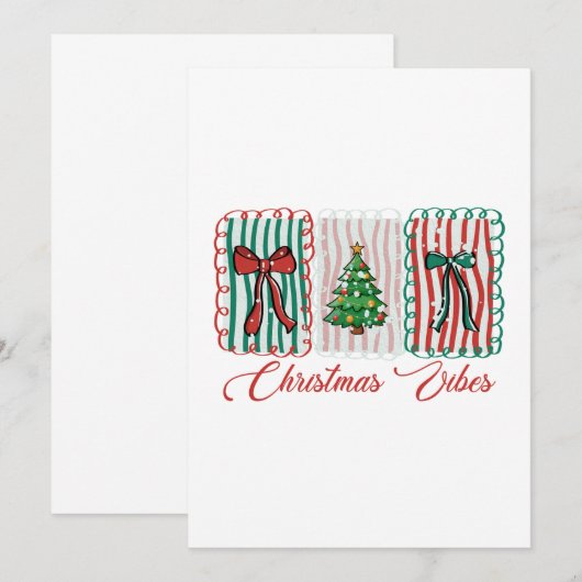 Christmas Vibes Festive Holiday Design 招待状 (正面/裏面)