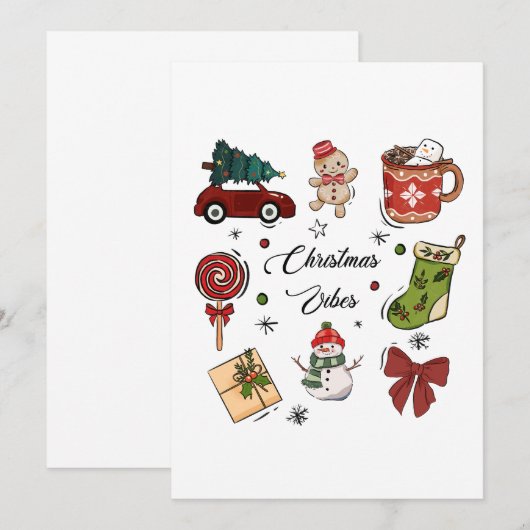 Christmas Vibes Holiday Sticker Pack 招待状 (正面/裏面)