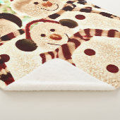 Christmas Vibes Snowman Celebration シェルパブランケット (3/4)