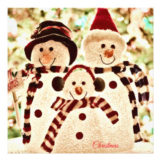 Christmas Vibes Snowman Celebration フォトプリント