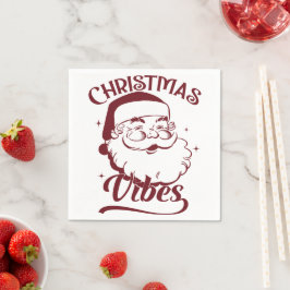 Christmas Vibes Vintage Design スタンダードカクテルナプキン
