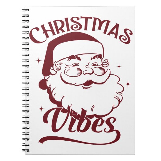 Christmas Vibes Vintage Design ノートブック (正面)