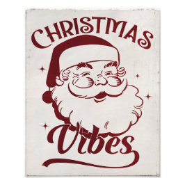 Christmas Vibes Vintage Design フォトプリント