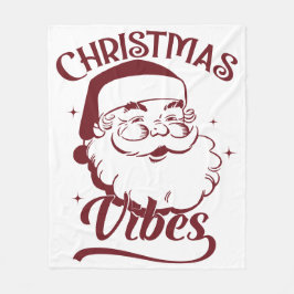 Christmas Vibes Vintage Design フリースブランケット