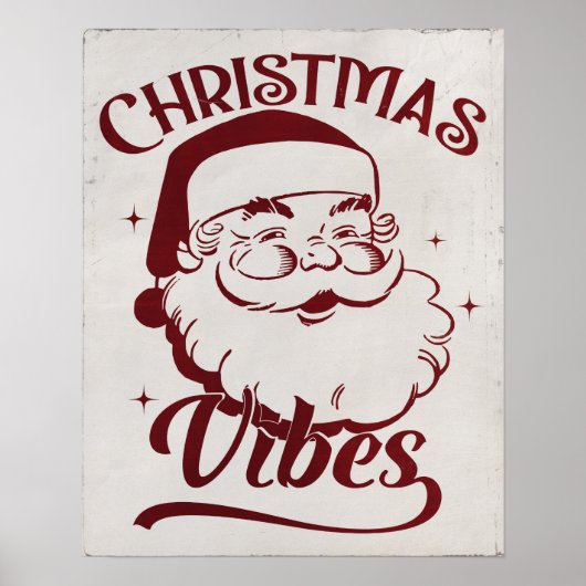 Christmas Vibes Vintage Design ポスター (正面)