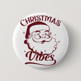Christmas Vibes Vintage Design 缶バッジ