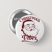 Christmas Vibes Vintage Design 缶バッジ (正面&裏面)