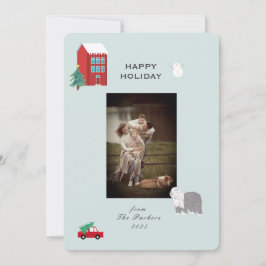 Christmas Village 1 photo Holiday Card シーズンカード