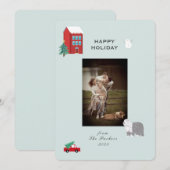 Christmas Village 1 photo Holiday Card シーズンカード (正面/裏面)