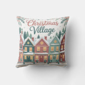 Christmas Village Classic Red and Green Houses クッション (裏面)