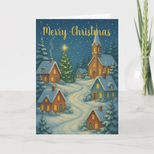 Christmas Village Custom Christmas Card カード (正面)
