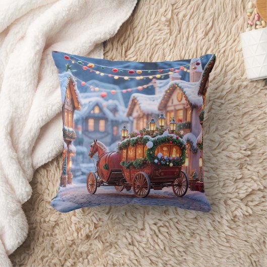 Christmas Village illustration クッション (ブランケット)