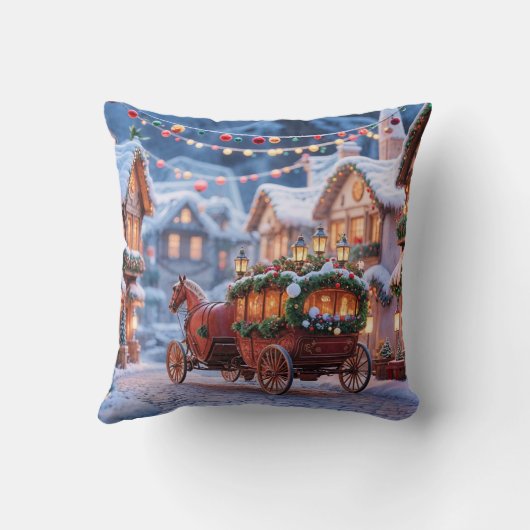 Christmas Village illustration クッション (裏面)