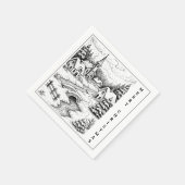 Christmas  Village in Winter スタンダードカクテルナプキン (角)