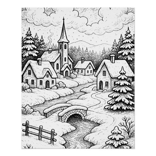 Christmas Village in Winter  ポスター (正面)