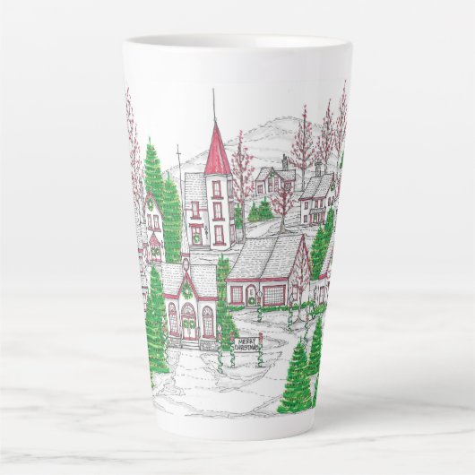 Christmas Village Large Latte Mug カフェラテマグ (正面)