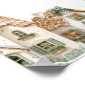 Christmas Village Neutral Baby Shower Welcome ポスター (角)