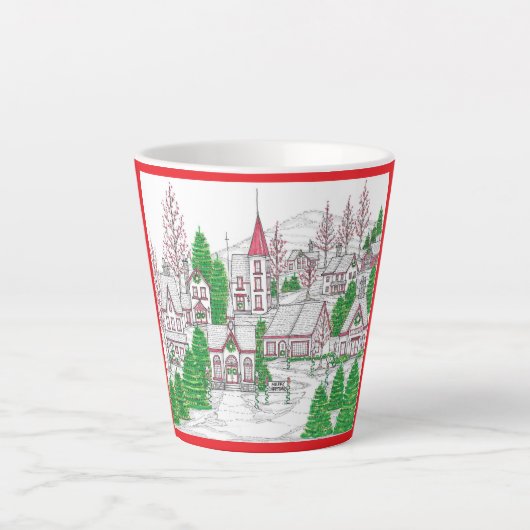 Christmas Village Small Latte Mug カフェラテマグ (正面)